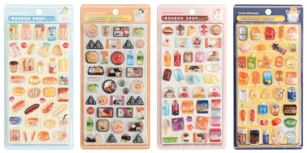 ボンボンドロップシール(ボンドロ) コンビニ商品シリーズ全4種(サンドイッチ&パン・おにぎり&お弁当・スイーツ&お菓子・ホットスナック)集合写真 クーリア公式