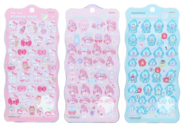 ボンボンドロップシール【ボンドロ新作】8月発売「サンリオキャラクターズ churukira(ちゅるきら)」パッケージ集合写真