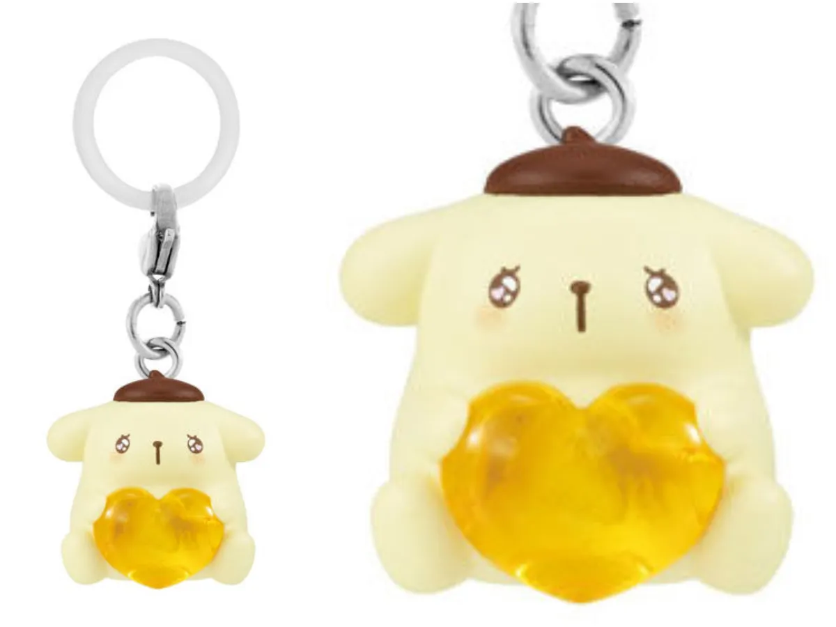 【ポムポムプリン】バンダイ ガシャポン めじるしアクセサリー サンリオキャラクターズ~エモきゅん~2 全体像&アップ画像