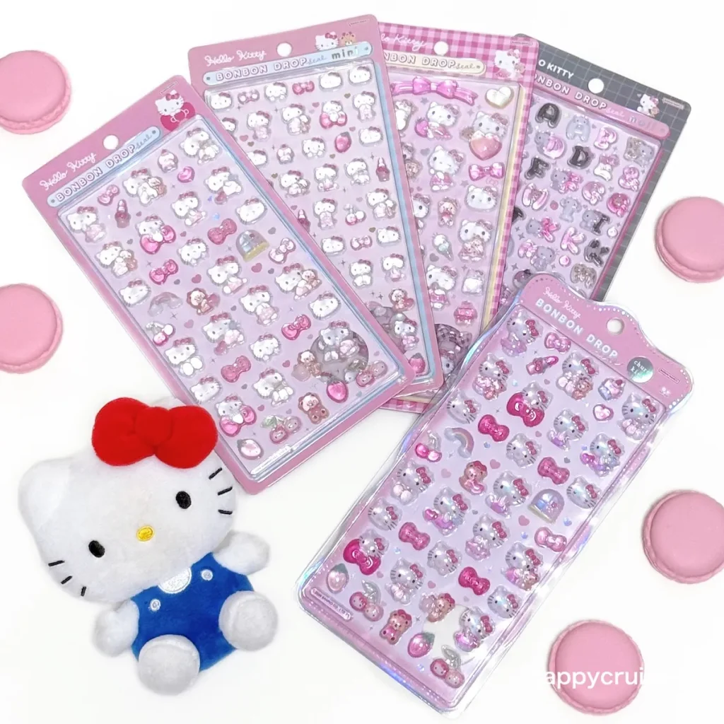 【ボンボンドロップシール】ハローキティのピンク系5種類をお披露目♡幻のサンリオ第1弾から最新ちゅるきらまで大人かわいいが大集合！