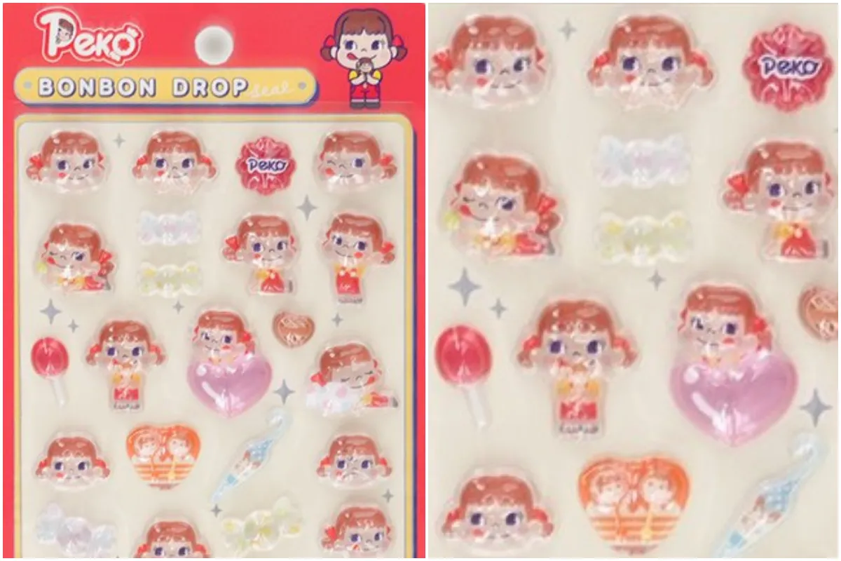 【ボンボンドロップシール】ボンドロ新作はお菓子シリーズ!ペコちゃんパッケージ外観&アップ画像