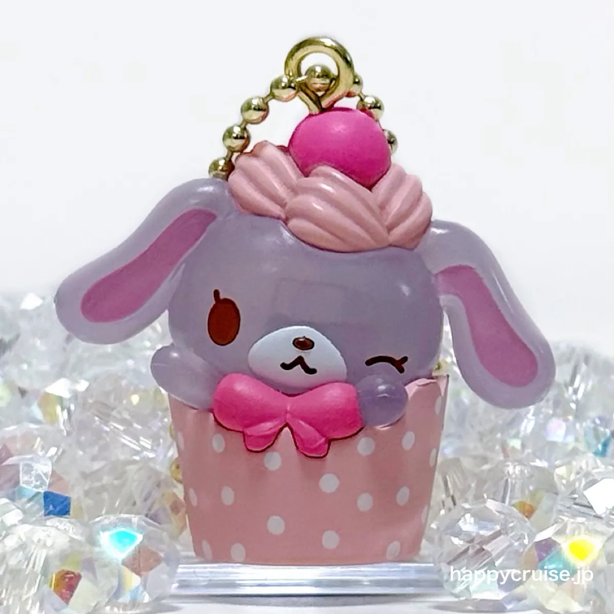 しろうさ「シュガーバニーズ カップケーキチャーム」の商品外観全体像(バンダイ ガシャポン ガチャガチャ カプセルトイ)(HAPPY CRUISE オリジナル画像)