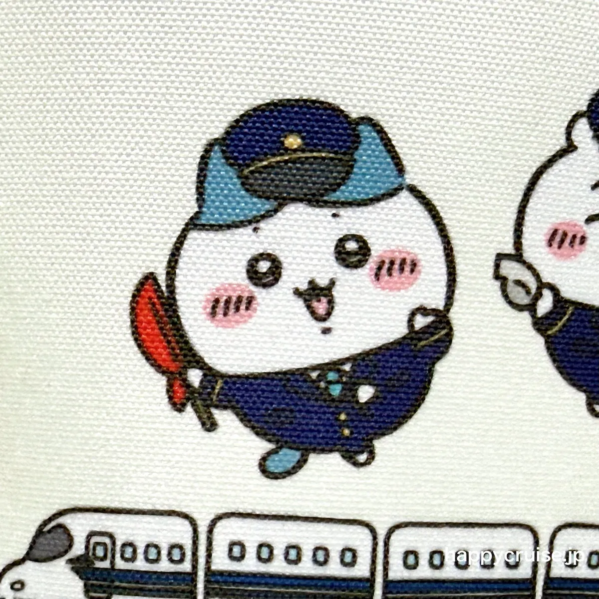 【JR東海×映画ちいかわ】ノベルティ第2弾ミニトートバッグ ちいかわ・ハチワレ・うさぎの駅員さん姿のかわいいデザイン(HAPPY CRUISE オリジナル画像)