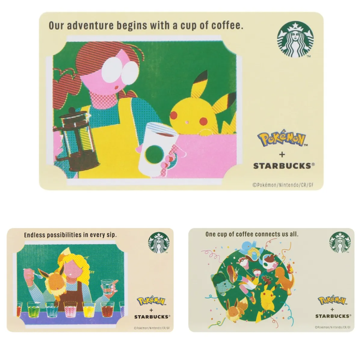 【ポケモン×スタバ】ポケモンデザインのスターバックス カード Pokémon【店舗販売】の集合写真