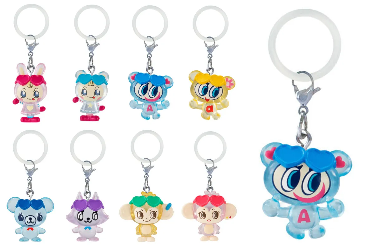 【バンダイ ガシャポン】ナルミヤキャラクターズ めじるしアクセサリー2 全8種の集合写真(ベリエちゃん・ブルーベリエちゃん・ナカムラくん・ハナちゃん・ミントくん・ピコ・ルッキー・ミンキー)