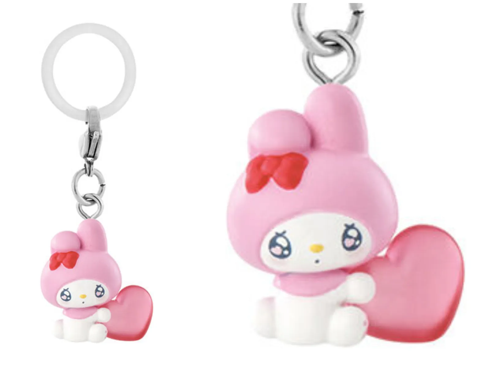 マイメロディ【バンダイ ガシャポン】めじるしアクセサリー サンリオキャラクターズ~エモきゅん~ パステルカラーver. 全体像とアップ画像
